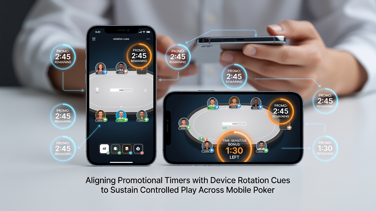 Detailansicht einer mobilen App mit synchronisierten Timern und Geräte-Rotationsanzeige während einer Roulette-Session