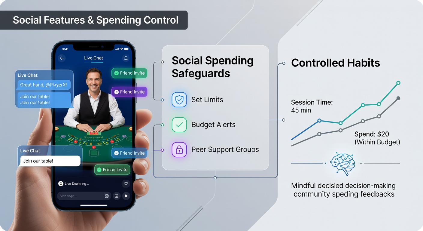 Mobile Live-Dealer-Spiele mit sozialen Gruppen und Ausgaben-Tracking-Funktionen