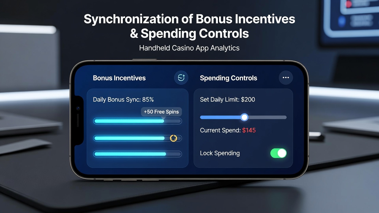 Detailansicht einer Casino-App-Oberfläche mit Bonusanzeige und integriertem Ausgabenlimit